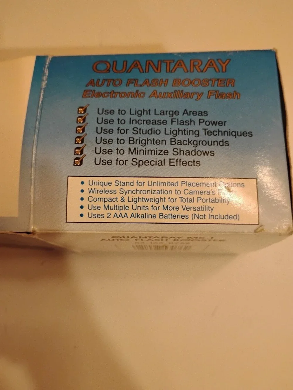 Quantaray Auto Flash Booster -Electronic Auxiliary Flash Model MS-1